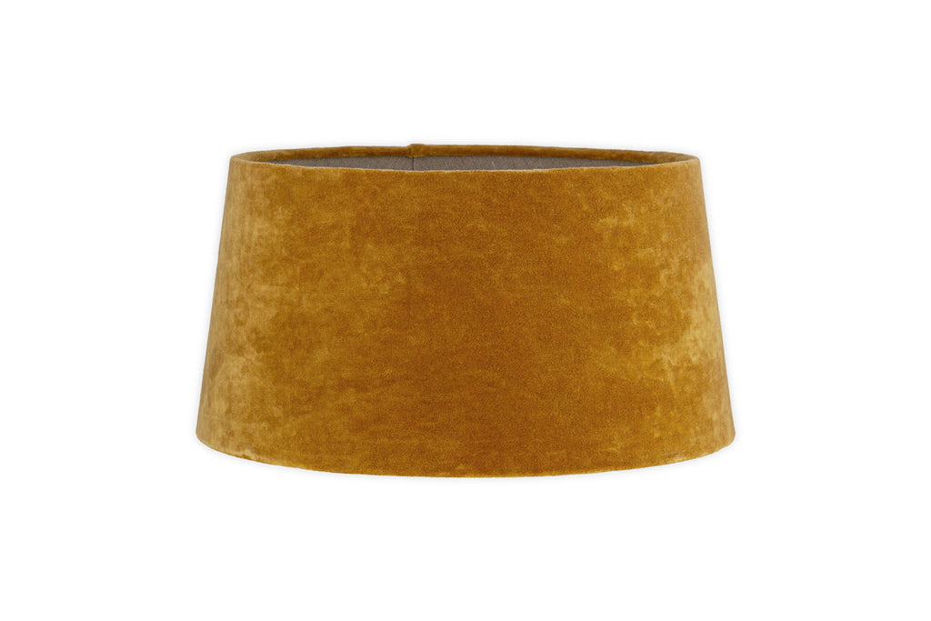 Batakha Velvet & Linen Lampshade - Dark Ochre