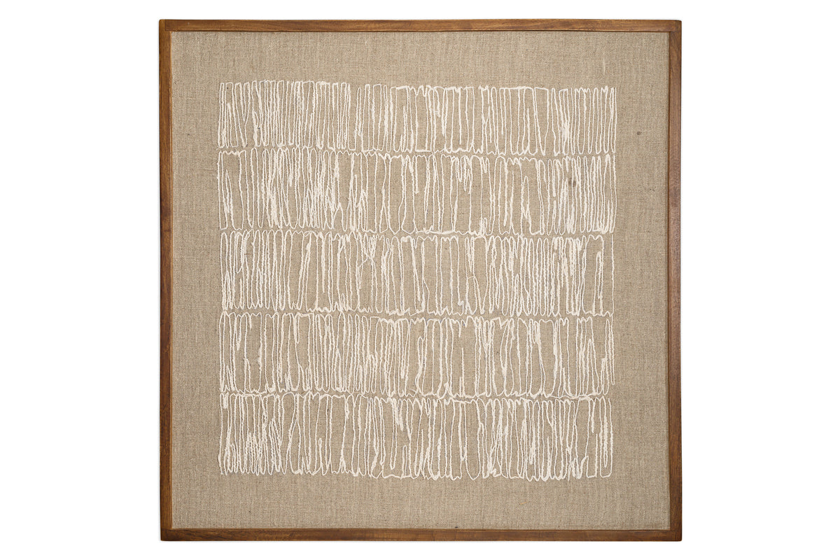 Birala Hand Stitched Wall Art - Natural