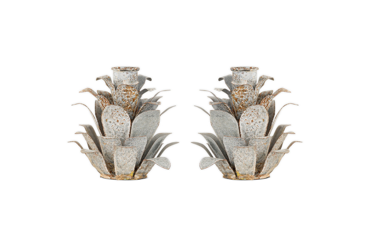 Elagalu Pine Cone Candle Holders - Zinc (Set of 2)