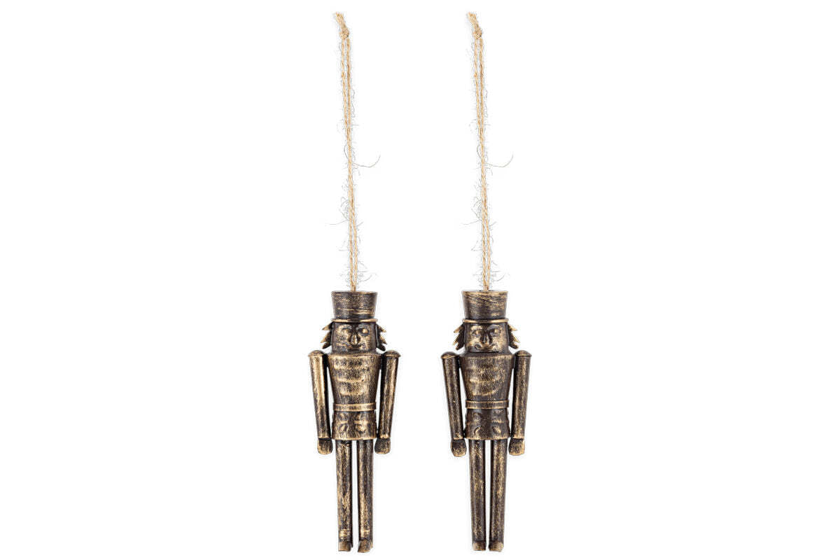 Imay Nutcracker Baubles - Antique Brass (Set of 2)