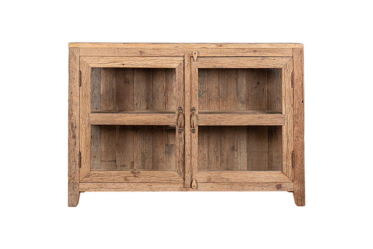 Ibo Reclaimed Wood & Glass Sideboard - Natural