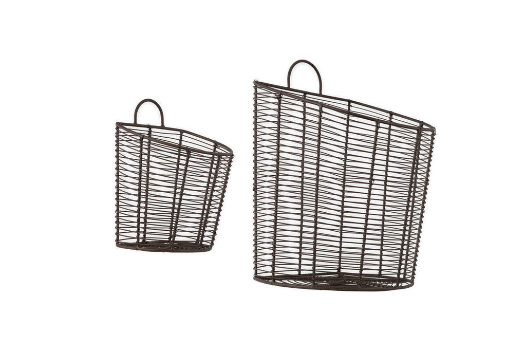 Inkollu Wall Hung Baskets - Aged Brass - (Set of 2)