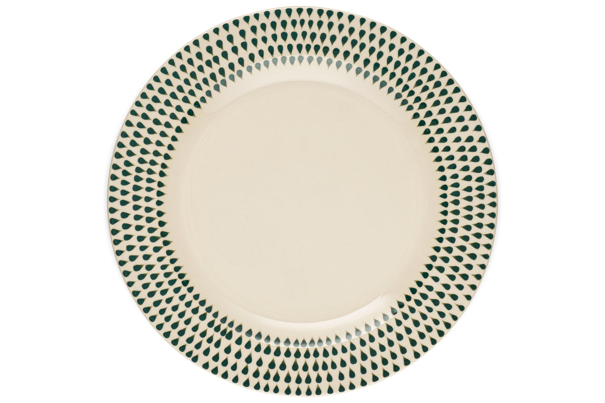 Juniper Drop Dinner Plate - Cream & Juniper