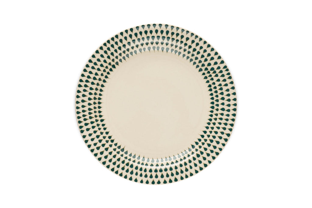 Juniper Drop Side Plate - Cream & Juniper
