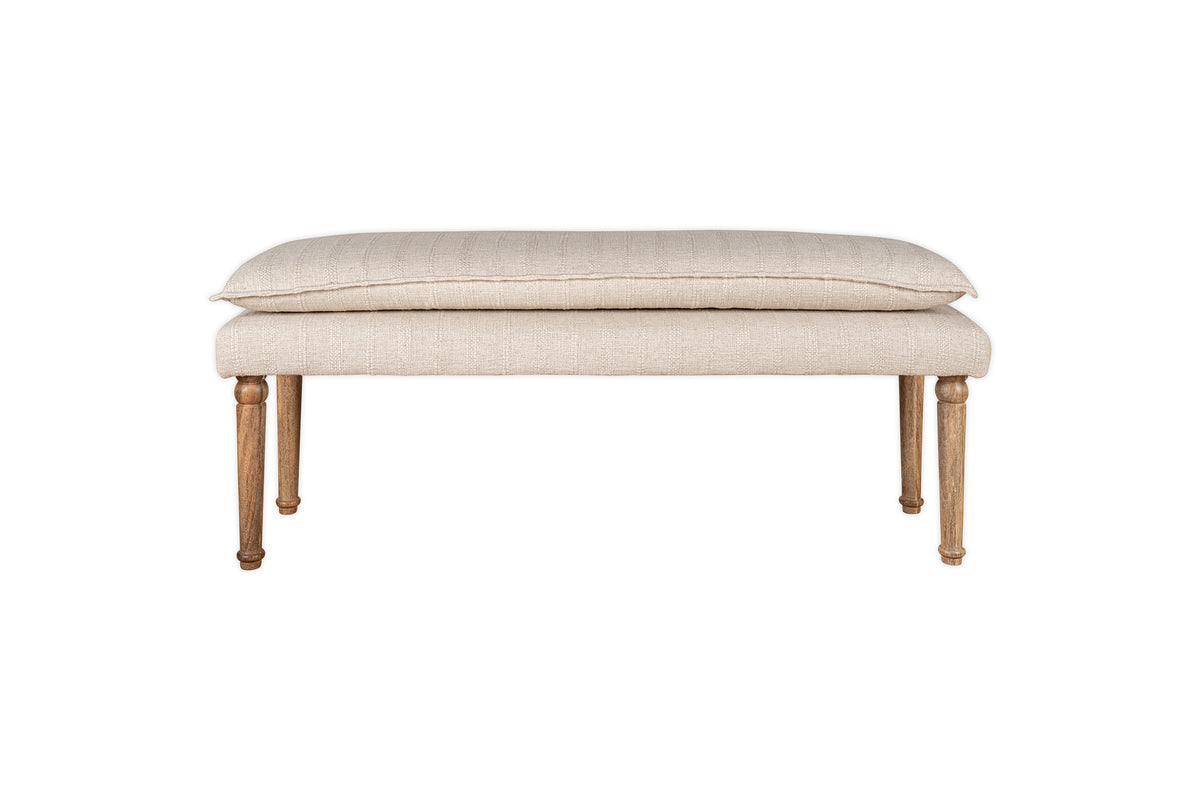 Kiana Cotton Upholstered Bench - Natural