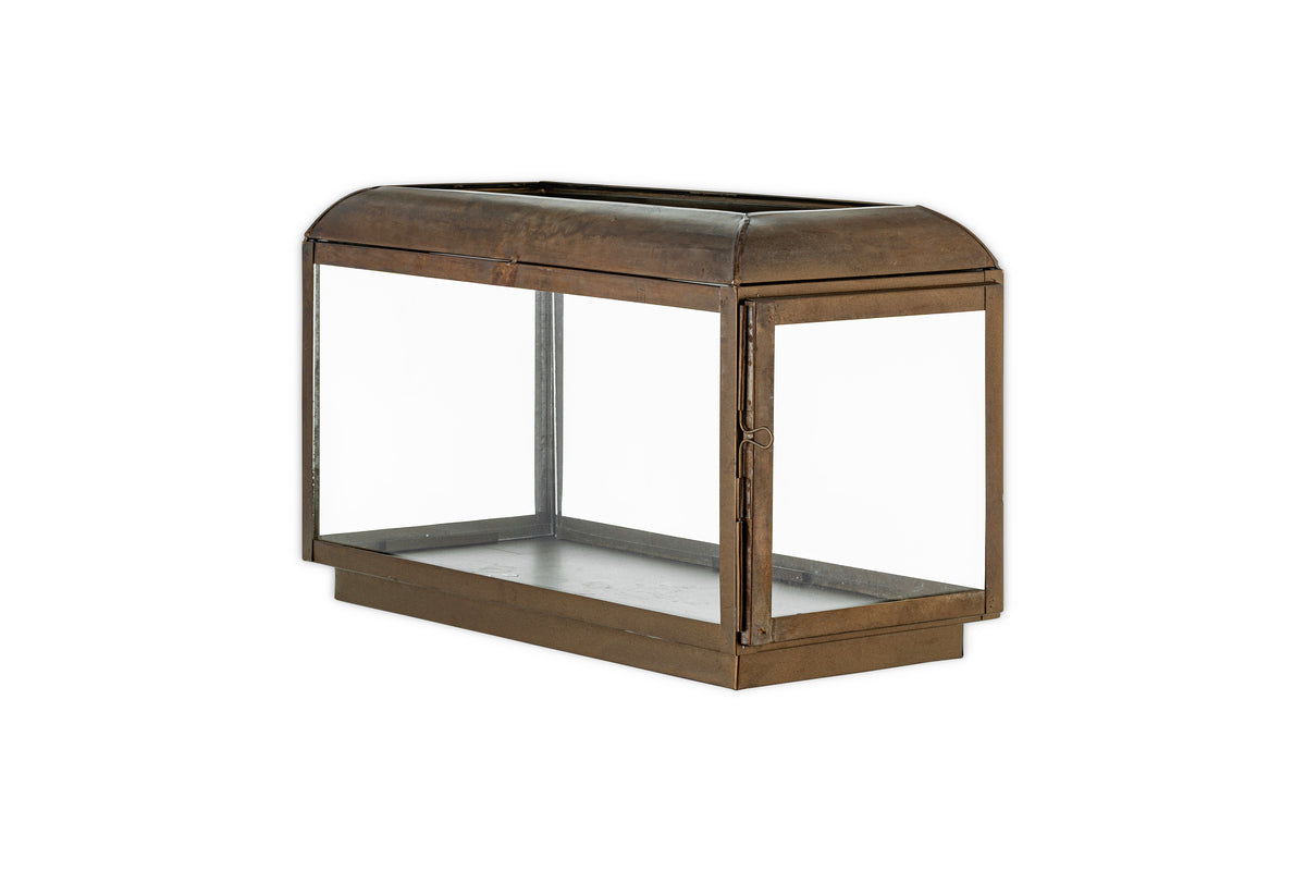 Kiwanda Wide Lantern - Antique Brass