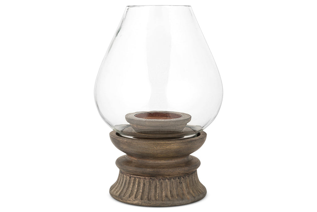 Kawani Mango Wood Lantern - Dark Ash