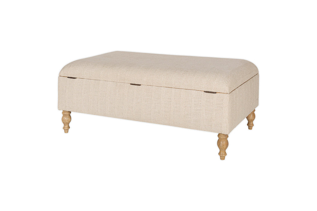 Kiana Upholstered Storage Ottoman - Natural
