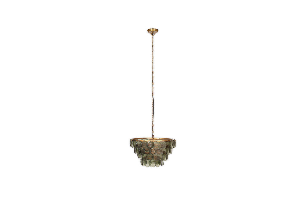 Kagitha Recycled Glass Chandelier - Green