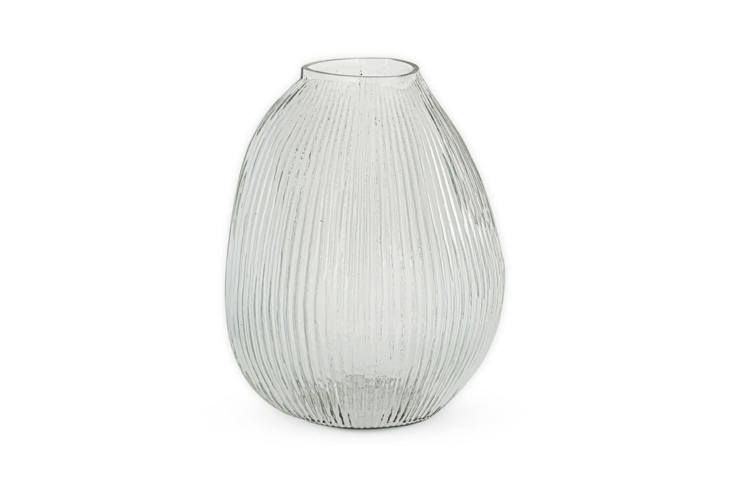Linsy Ribbed Glass Vase - Clear