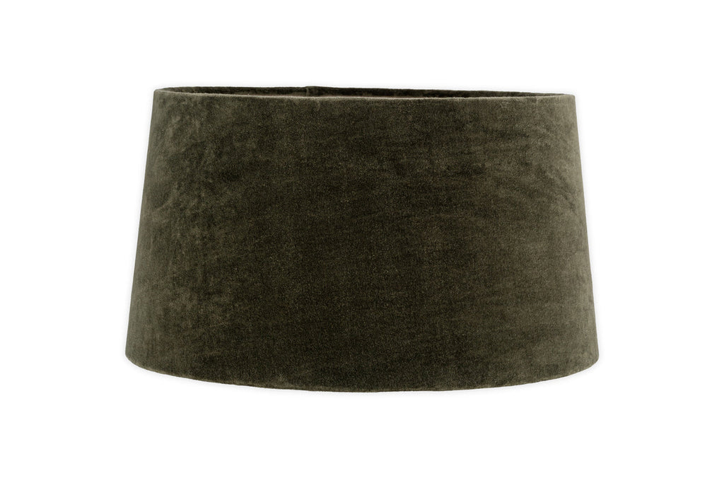 Mendai Velvet & Linen Lampshade - Moss Green