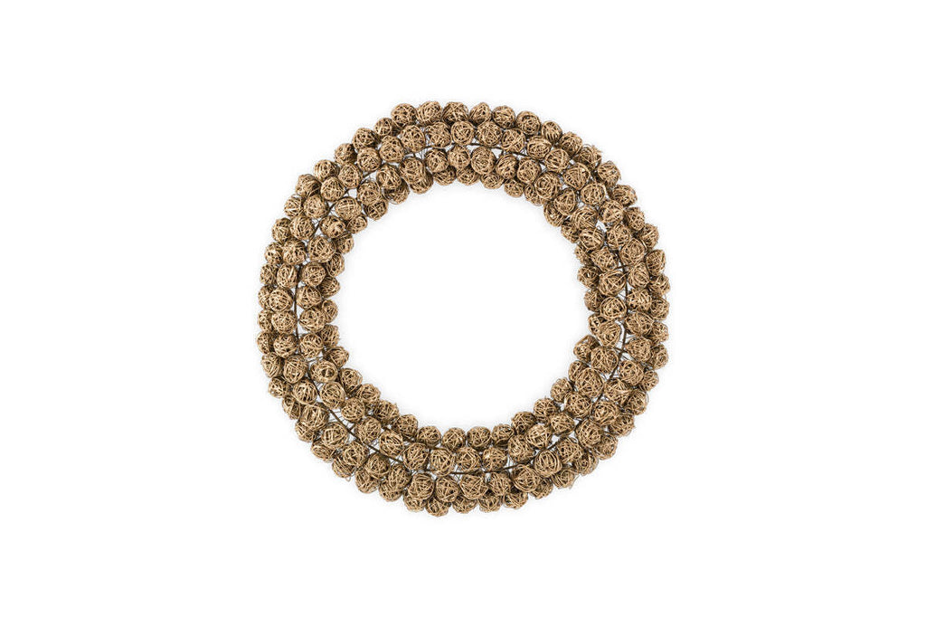 Madhi Wire Ball Wreath - Brass