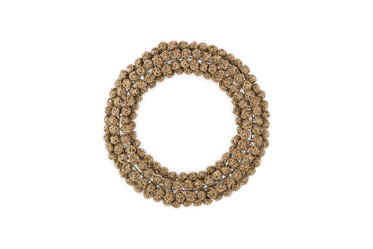 Madhi Wire Ball Wreath - Brass