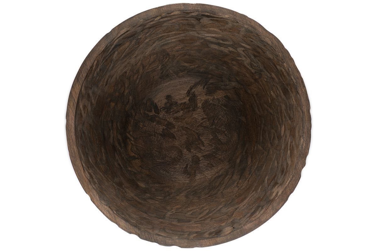 Nyati Wooden Serving Bowl - Dark Brown - Large