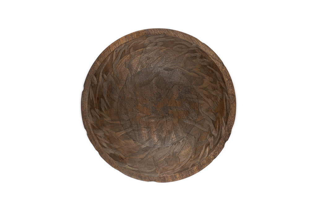 Nyati Wooden Serving Bowl - Dark Brown - Small