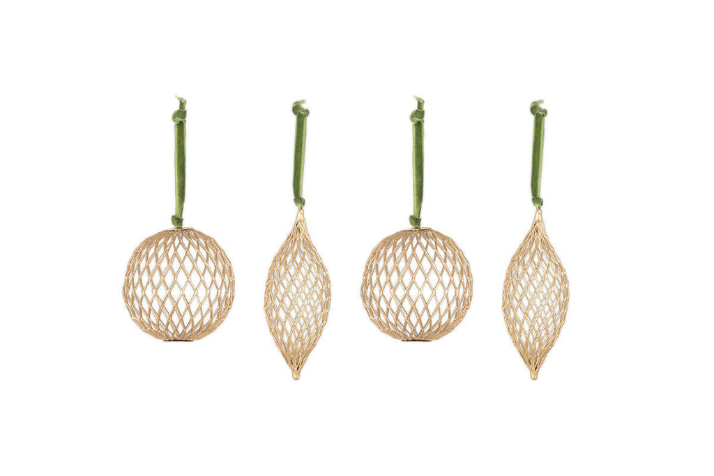 Nirav Wire Baubles - Brass (Set of 4)