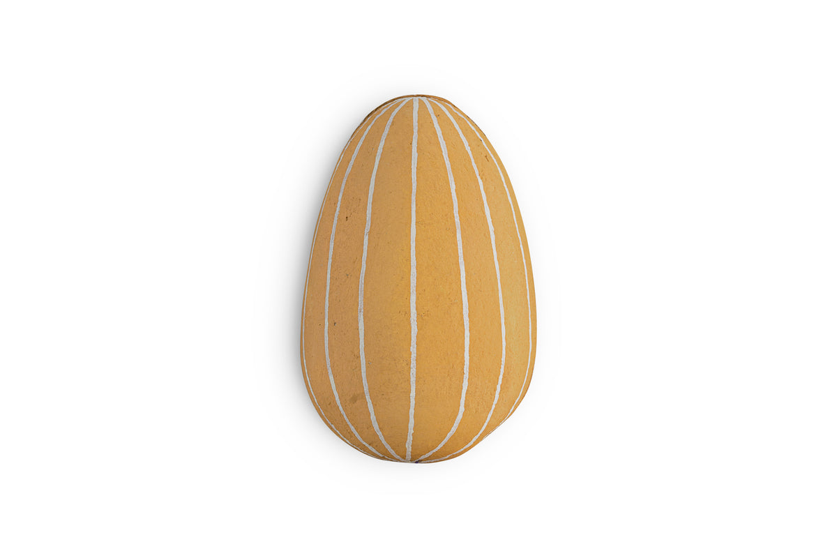 Surya Recycled Cotton Paper Side Opening Egg - Ochre & Cream