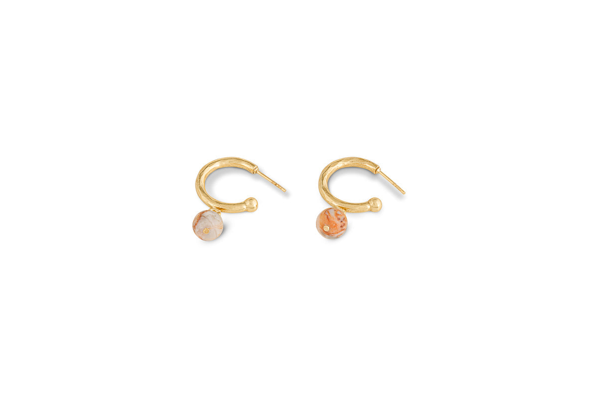 Cerita Rhodochrosite Earrings - Rhodochrosite & Gold