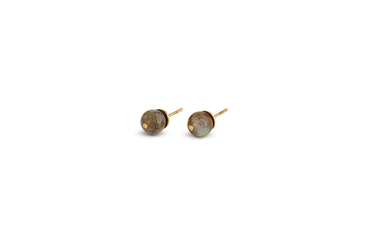 Marai Labradorite Stud Earrings - Labradorite & Gold