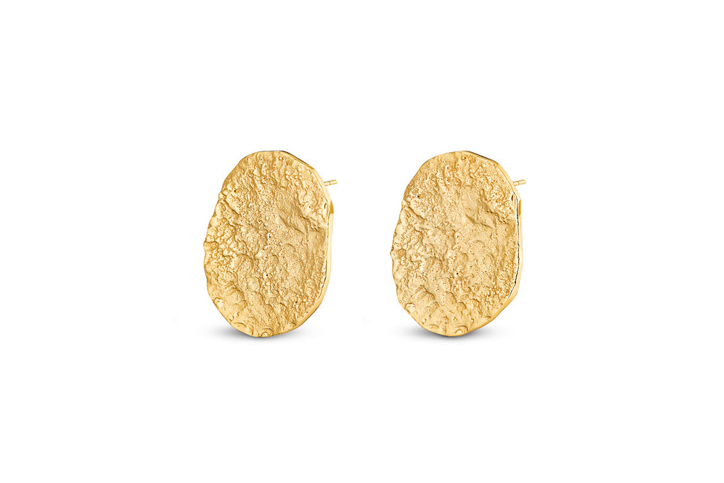 Oya Hammered Earrings - Gold