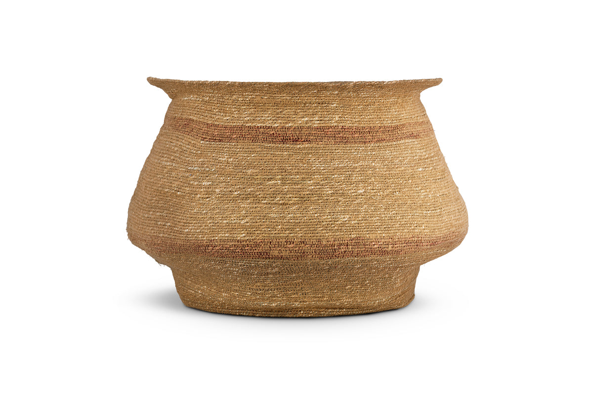 Rana Wide Basket - Natural & Rust