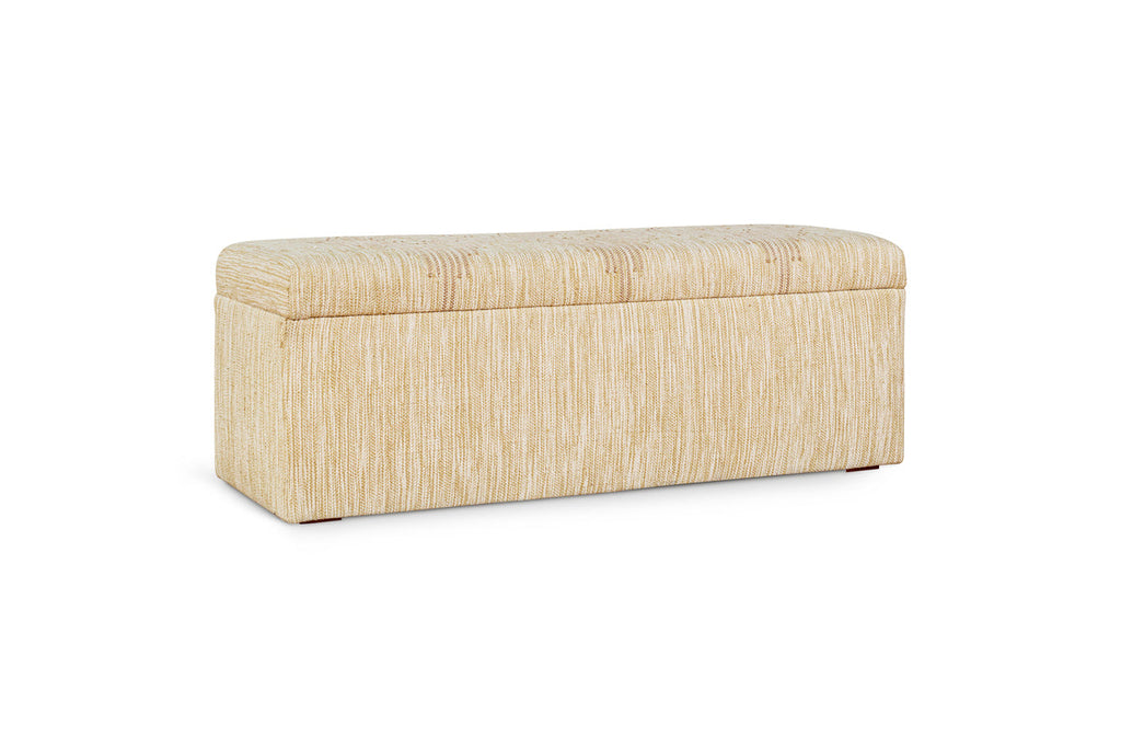 Aranya Cotton & Jute Upholstered Storage Bench - Natural