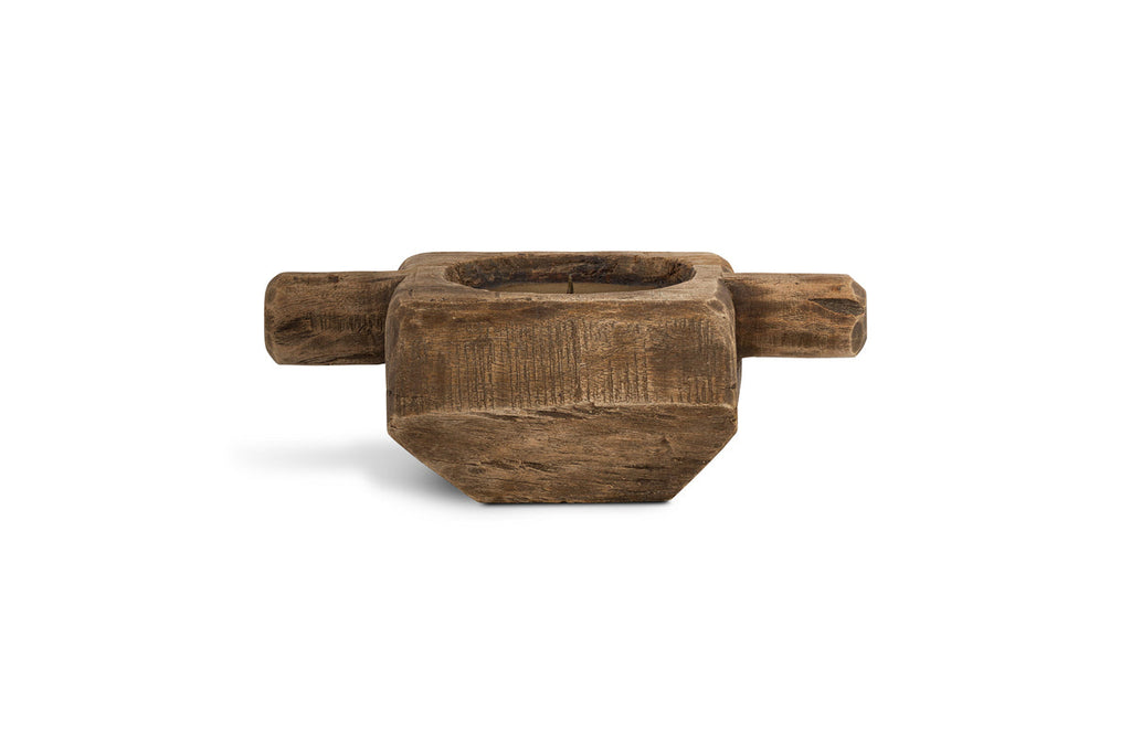 Apu Reclaimed Wood Traditional Candle Holder - Natural
