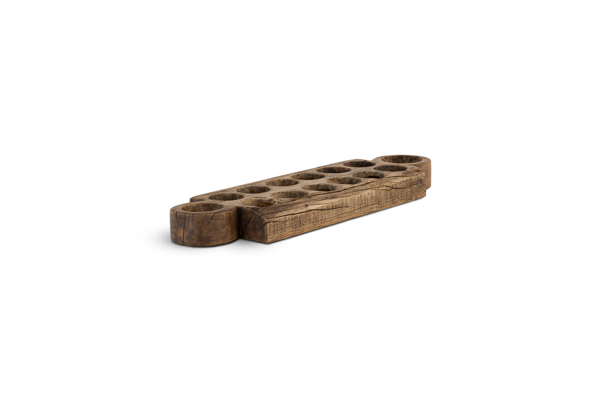 Makala Reclaimed Wood Tealight Holder - Natural