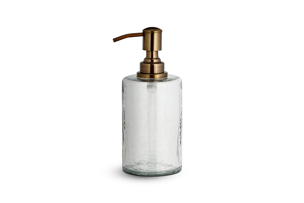 Ilcoso Recycled Hammered Glass Soap Dispenser - Clear
