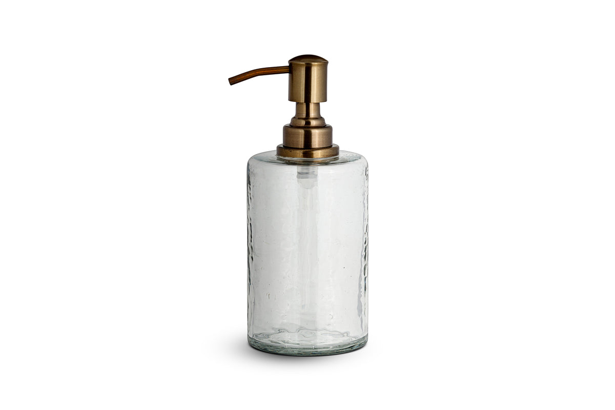 Ilcoso Recycled Hammered Glass Soap Dispenser - Clear