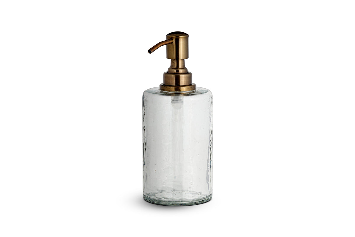 Ilcoso Recycled Hammered Glass Soap Dispenser - Clear