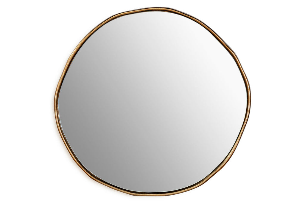 Mchanga Organic Shape Mirror - Antique Brass