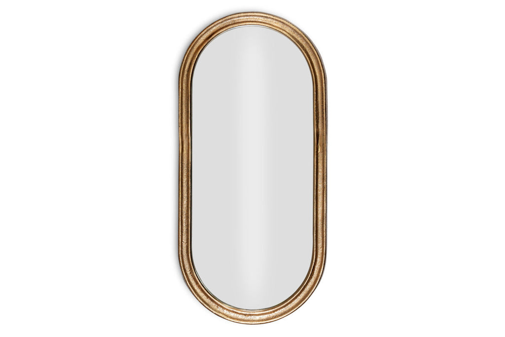 Mbwa Oval Mirror - Antique Brass
