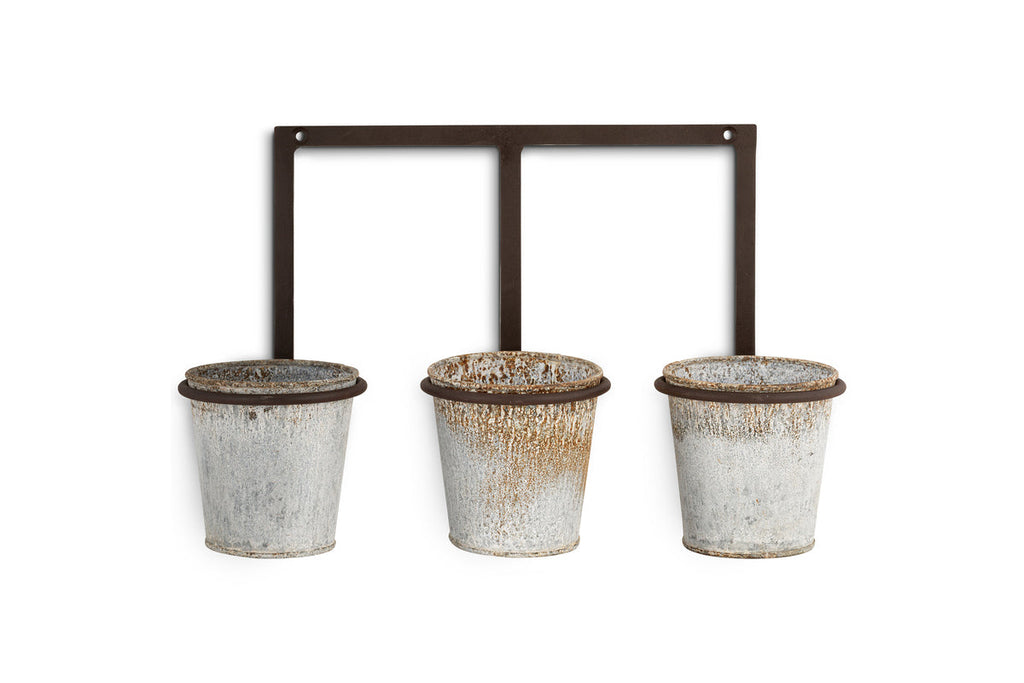 Tukana Triple Wall Hung Planter - Zinc
