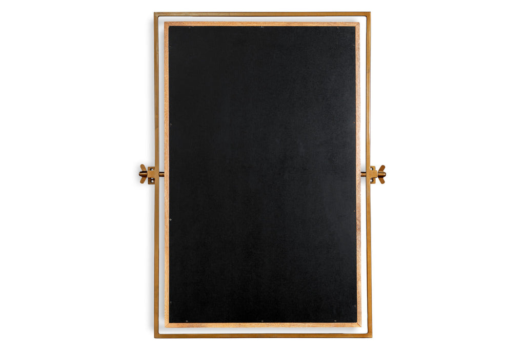 Mar Swivel Wall Mirror - Antique Brass & Natural