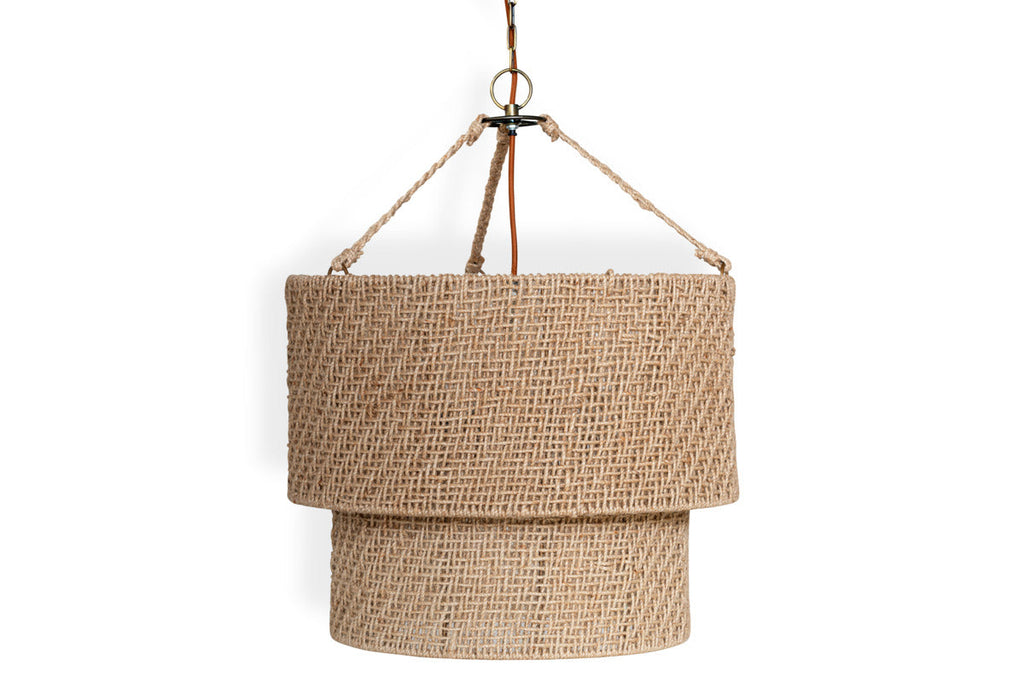 Thimba Woven Jute Chandelier - Natural