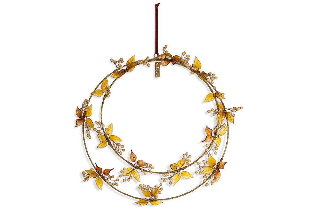 Parili Glass Wreath - Large - Ochre - Large