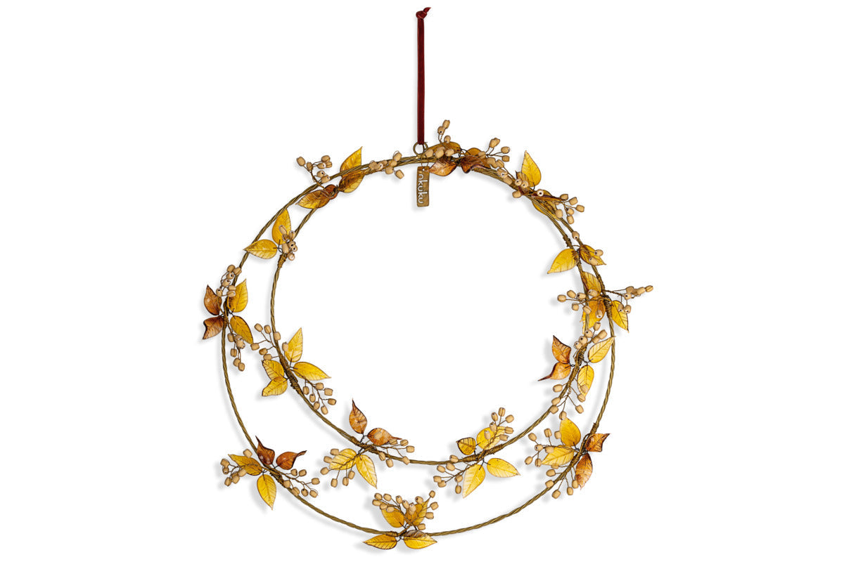 Parili Glass Wreath - Large - Ochre - Large