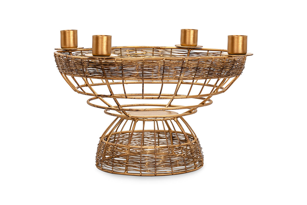 Sangala Candle Holder - Antique Brass
