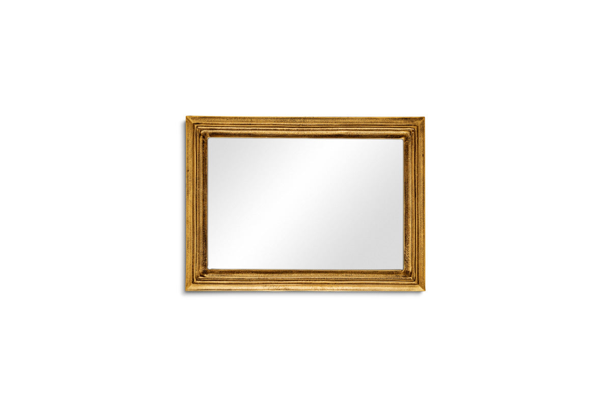 Yamuna Rectangular Mirror - Aged Antique Brass - Small