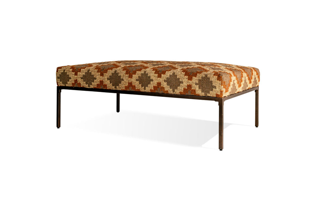 Valin Upholstered Ottoman - Rust