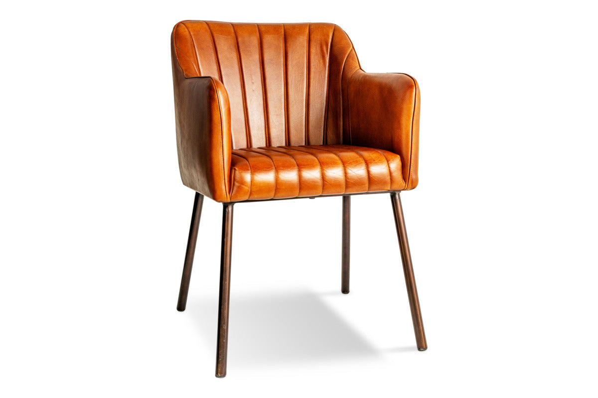 Lal Leather Armchair - Aged Tan