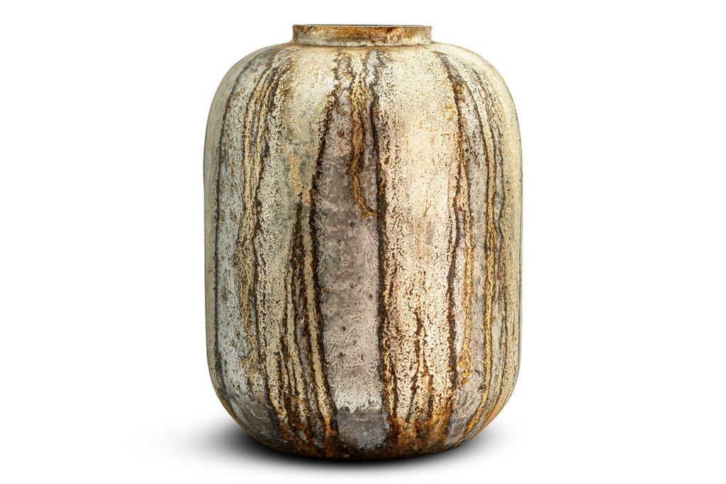 Hamira Recycled Glass Vase - Silver Rust