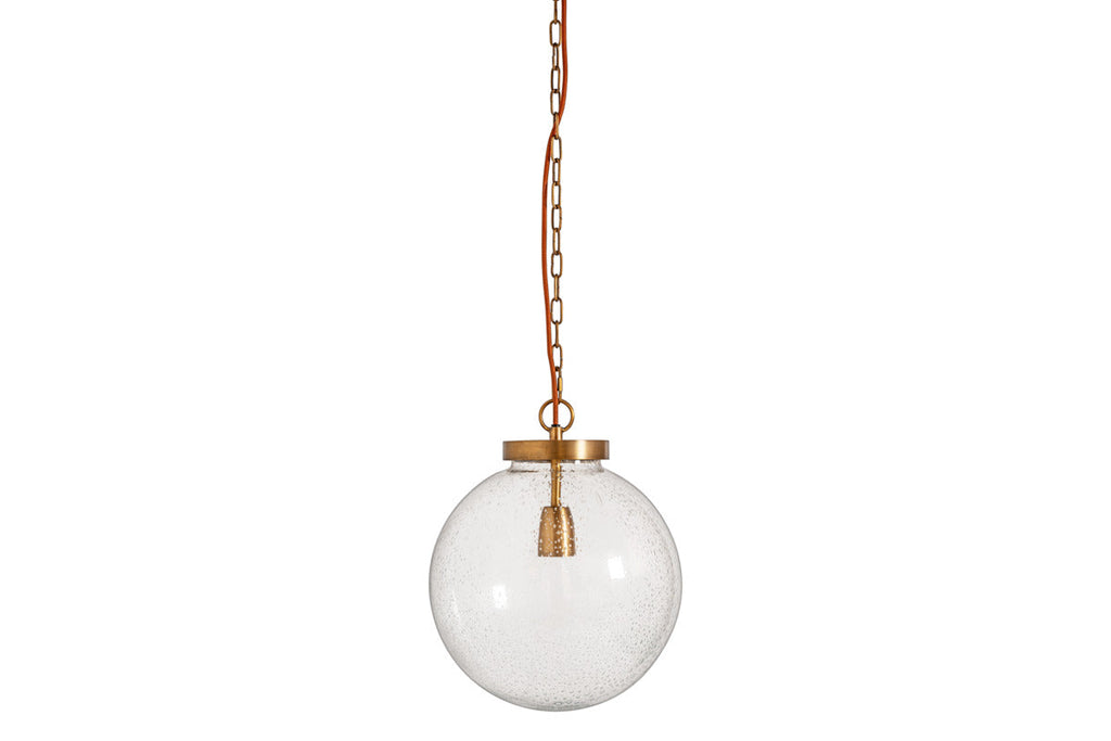 Jayeda Recycled Glass Ball Pendant - Clear