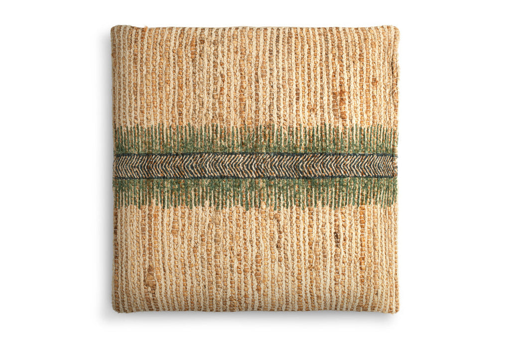 Zairya Jute & Cotton Cushion Cover - Sea Foam