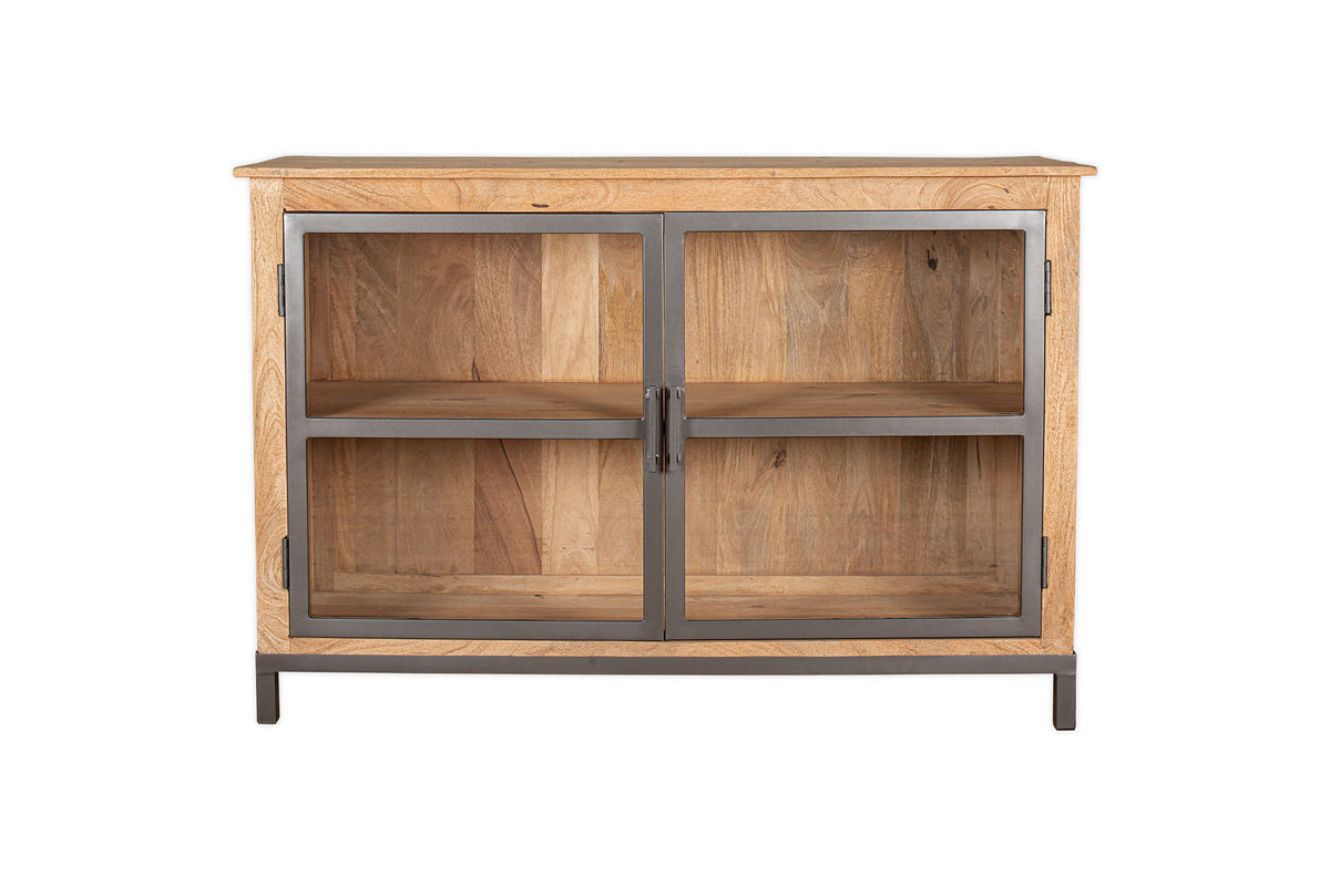 Nirvi Mango Wood & Iron Sideboard - Black