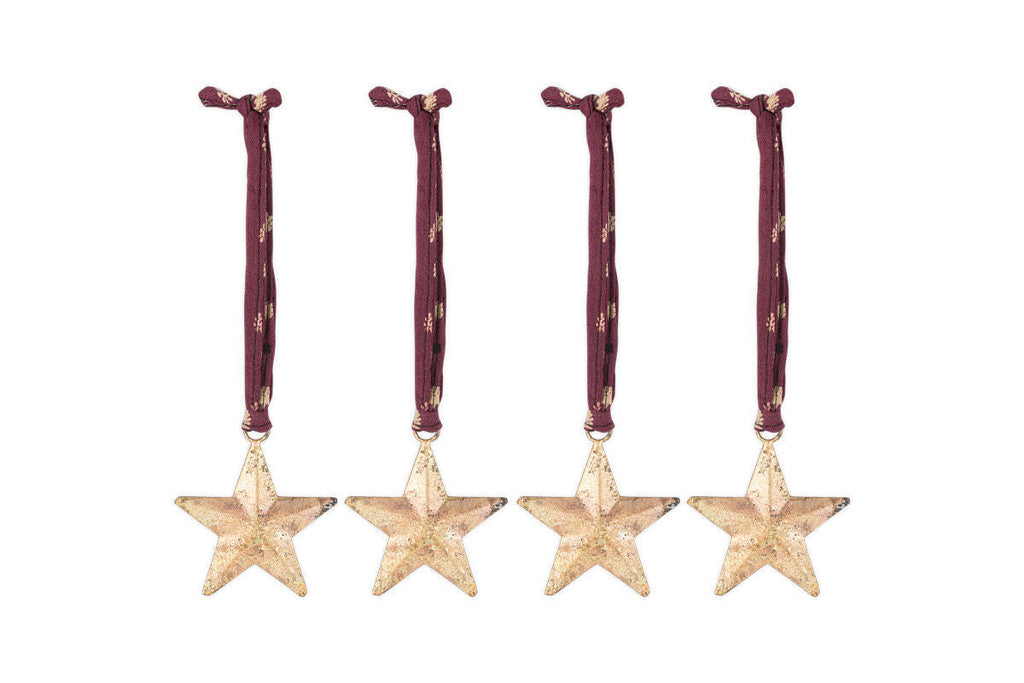 Roshani Star Baubles - Antique Brass (Set of 4)