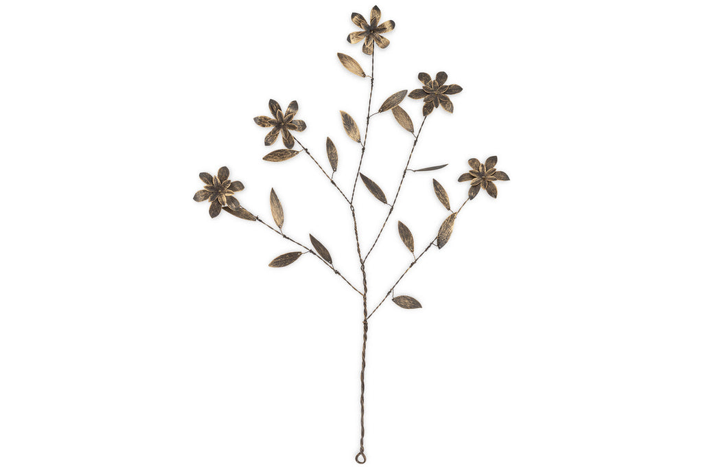 Svara Stem Flower - Antique Brass
