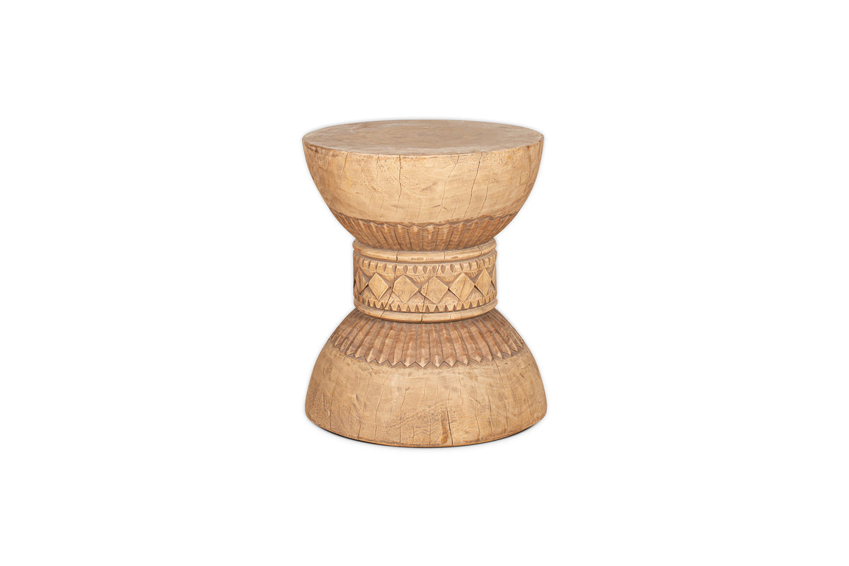 Taru Carved Side Table - Natural