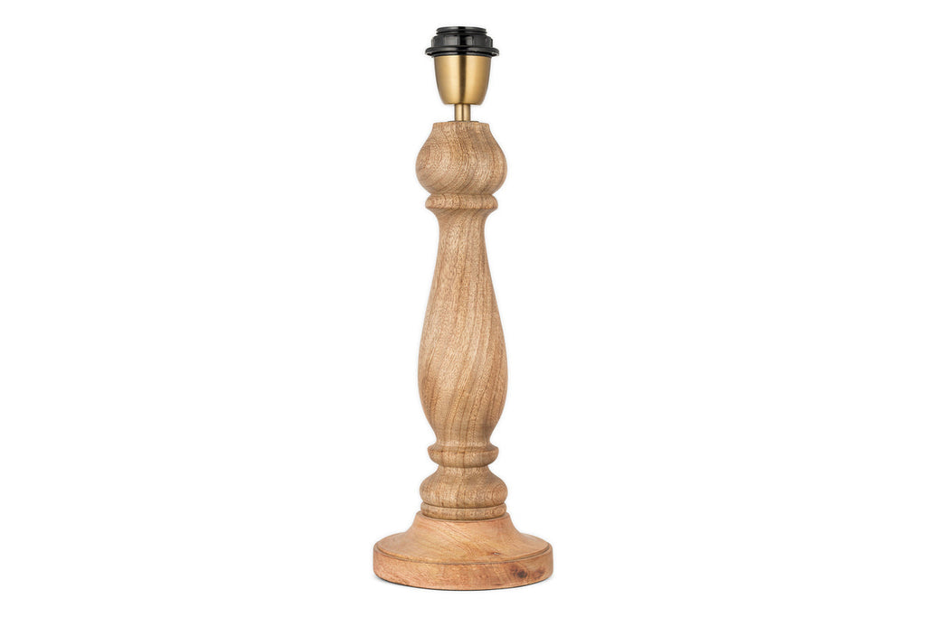 Usha Classic Wooden Table Lamp Base - Natural